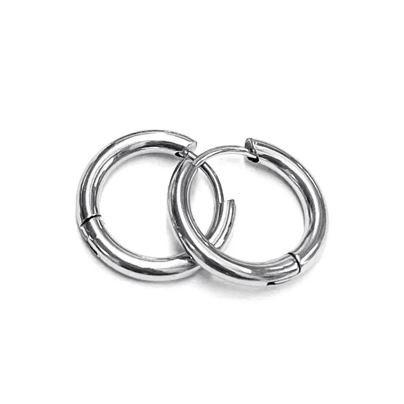 ASON /Lot Simple Style Stainless Steel Ear Studs Round Hoop Earring No Fade For Women Jewerly Accessories DiY Daily Wear asonjewelry
